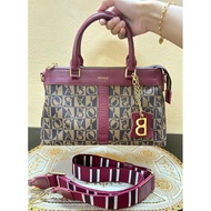Used Bonia Handbag with Crossbody Stripe