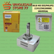 & WARRANTY | PHILIPS BULB HID D5S 12410C1 12V 25W 6000K UNIVERSAL Headlight Car Bulb Auto Lamp