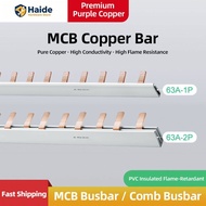 MCB Copper Bar / Busbar 1P 2P 63A | 100% Pure Copper High Conductivity DB Box Comb Bar