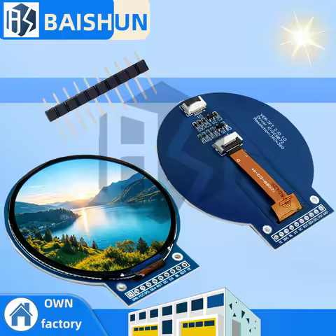 2.1" Circular TFT LCD Screen 360×360, GC9B72 SPI Round Display Module for Arduino