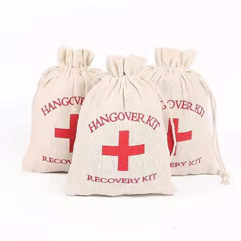 Bachelorette Party Favor Cotton Hangover Kit Bags Bridesmaid Wedding Hangovers Bag Guests Gift