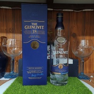 The Glenlivet 18 year Full Box foreign wine bottle made in Scotland displays beautiful decor (empty 