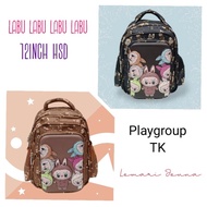 Playgroup School Backpack 12" Inch Kindergarten 13.5" Inch Elementary School 16" Inch and Labubu Bla