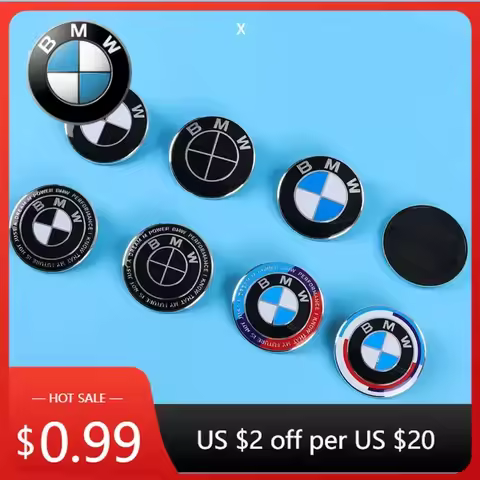 Interior Mouldings New 2025 1Pc ABS 74mm 82mm Car Front Hood Badge Logo Rear Trunk Emblem for BMW M 