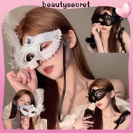 24h Shipping Women Feather Masquerade Face Mask Princess Black Feather Prom Party Props Girl Party C