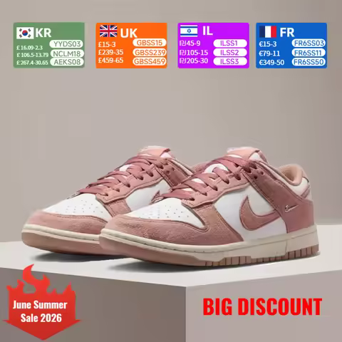 Nike Dunk Leather Low Fashion Comfort Slip-Resistant Durable Low-Top Sneakers White Pink IB4417-102
