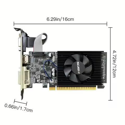 SEJISHI GT610 2GB DDR3 Video Card - Ideal for Home/Office PCs, Reliable & Low Maintenance