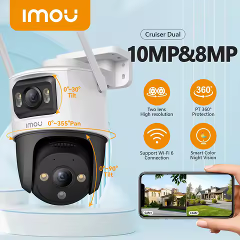 IMOU Cruiser Dual 10MP&8MP Dual Lens Outdoor PTZ WiFi Camera 8x Digital Zoom AI Vehicle Human Detect