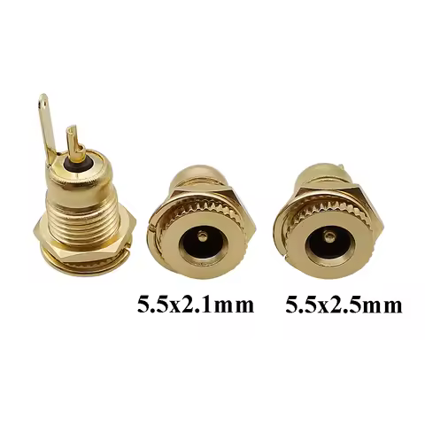 1Pcs DC-099 Gold-plated DC Power Jack Socket Female Panel Mount Connector High Current 20A Metal 5.5
