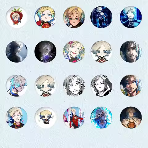 Cute M-Michael-K-kaiser Kawai Badges Fashion New Hip Hop Versatile Round Metal Badge Cartoon Pin Gif