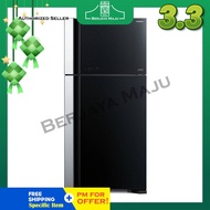 Hitachi 601L 2 Door Inverter Refrigerator R-VG710P7M-1 GBK (Glass Black)