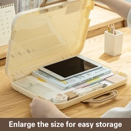 CozyCornerR A4 Plastic File Folder With Lock Handle Portable Box File Waterproof Filing Supplies Pen