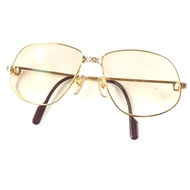 CartierMaillon Panthère 水滴形太陽眼鏡，成色極佳，配有品牌標誌五金件、漸變鏡片、金色和波爾多紅配色，尺寸 63□16 140，男士款，帶眼鏡盒。