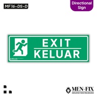 Vinyl Sign Sticker, Directional Sign Exit/