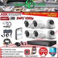 Hikvision Cctv Package 8 Channel 6 Camera 2MP (1080p) Colorvu package / Analog package with or witho