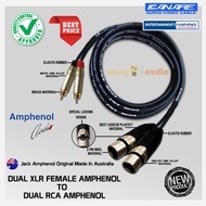JAPAN STANDARD - Kabel audio / kabel sound terbaik 2x XLR Female AMPHENOL PT-AX3F to 2x RCA AMPHENOL
