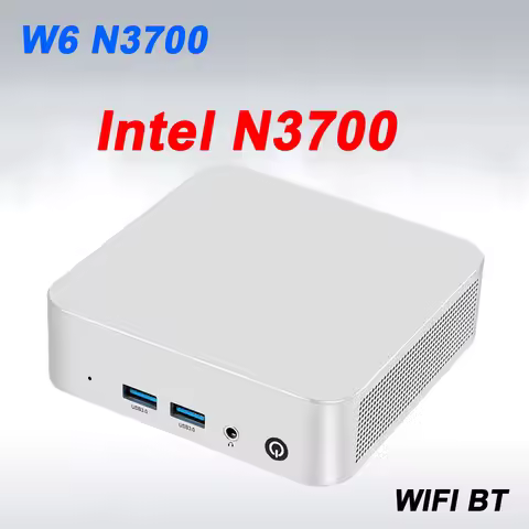 W6 N3700 Intel N3700 Mini PC Windows 10 DDR3 8GB 128GB SATA SSD Wifi BT Lan Pocket Office Mini PC Co