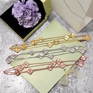 Van cleef & arpels lucky 10-flower long necklace sweater chain