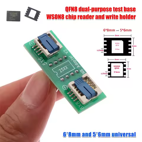 QFN8/WSON8 Universal Two-in-one Socket / Adapter For Both 6*5MM And 8*6MM Chips SMT BIOS Flash Socke