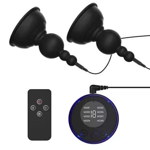 Electric Shock Nipple Sucker Enlarger Nipple Clamp Pussy Pump Clit Clip Vacuum Stimulate Breast Enla