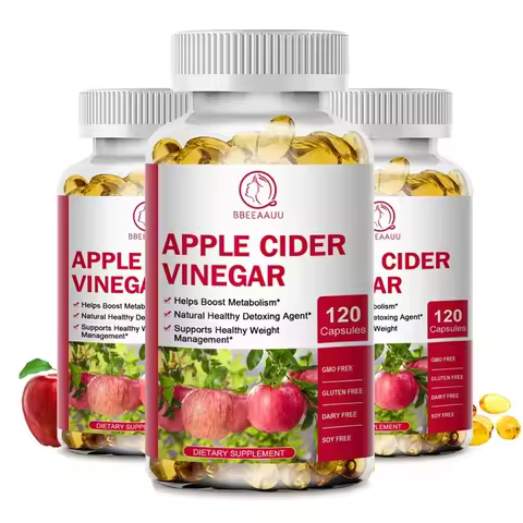 BBEEAAUU Apple Cider Vinegar Capsules Detox & Digestive Support Cholesterol Health Weight Management
