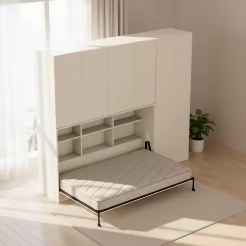 Modern Luxury Murphy Bed Minimalist Style Modular Folding Wall Bed Hidden Storage Space-Saving Murph