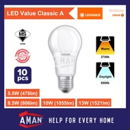 OSRAM 5.5W/8.5W/10W/11W/13W E27 LED VALUE CLASSIC A BULB 10Pcs