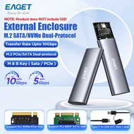 EAGET SE610 M.2 SSD Enclosure NVMe NGFF Dual Protocol 10Gbps Type C External Hard Drive Case Tool-Fr