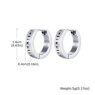 Vnox thép không gỉ cổ điển bông tai Huggie cho nam giới chàng trai Viking Rune thiết kế Khuyên tai t