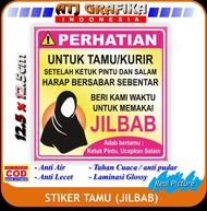 stiker jilbab tamu pagar rumah Sticker muslimah adab bertamu