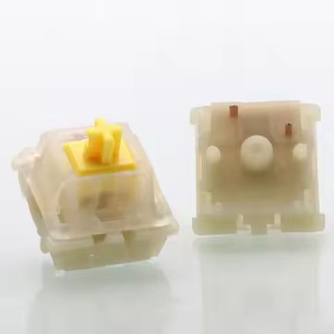 Gateron Milky Yellow Pro Linear Switches - Pre-Lubed 5-Pin MX Mechanical Gaming Keyboard Switches, T