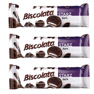 BISCOLATA STARZ dark , Bitter Chocolate Coated Biscuit Milk cream 88g {1PC , 3PCS , 6PCS}Rich Chocol
