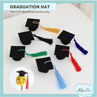 2pcs Topi Konvo Mortar Board Graduation Hat Convocation Hat Topi Konvo for DIY Bunga Convo Flower Ca