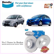 1 Set 2pc - Bendix Swiftfit BR2504 Front Disc Rotor - Honda City SEL IDSI / Jazz GD/GE2/GE3
