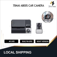 70Mai A800S Dual-vision 4K With Rear Cam Dash Cam Dashcam Camera Reorder For Car 70mai A800s