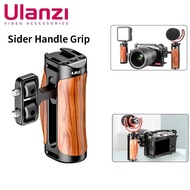 Ulanzi UURig R075 DSLR Camera Wooden Sider Handle Grip HandGrip Cold Shoe for Nikon Canon Sony A7III