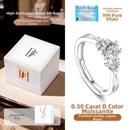 East Beauty | Couples Moissanite Wedding Ring 999 Silver 50ct