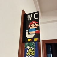 Mario Toilet Building Block House Number Toilet Sign Sign Sign Super Mario Creative diy Assembly