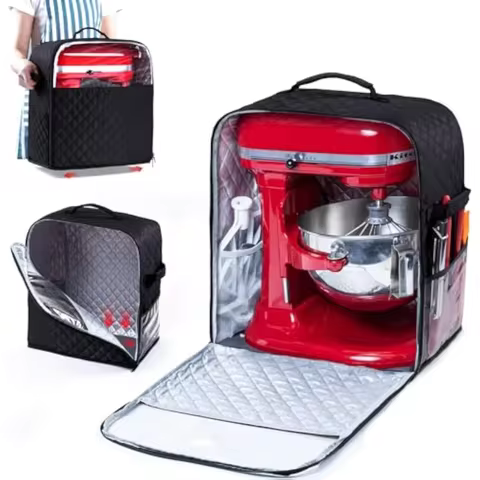 For KitchenAid vertical mixer storage bag, can hold 4.5/5 quarts and 6-8 quarts with pockets, kitche