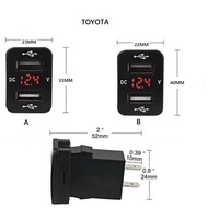 FREE SHIPPING TOYOTA CAR VOLT CHARGER CAR CHARGER USB SLOT VOLT METER BATTERY FREE SHIPPING