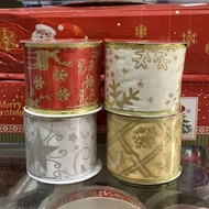 Ribbon Glittersatin - 6cm Christmas Motif