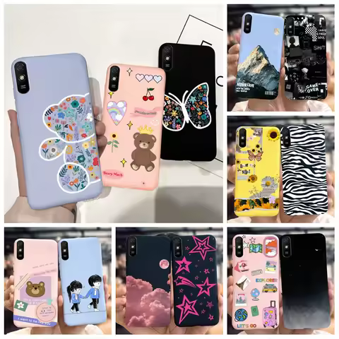 For Xiaomi Redmi 9A 9at Case Cute Cartoon Bear Slim Cover Soft TPU Phone Cases For Xiaomi Redmi 9i S