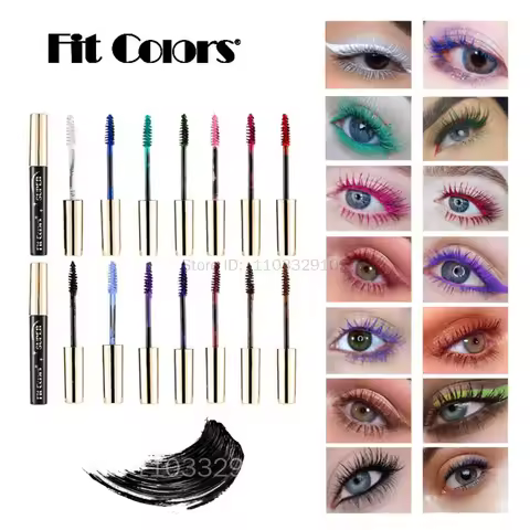 5D Silk Fiber Mascara Lash Color Mascara Waterproof 14 Colors 3D Mascara Eyelash Extension Thick Len