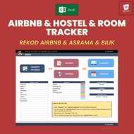 AirBnb / Hostel / Room Tracker【Excel】|  Rekod Airbnb / Asrama / Bilik【Lifetime Customer Service Supp