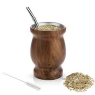 1ชิ้นสีน้ำตาลแบบดั้งเดิมMate Cup,Mate Natural Gourd/ถ้วยชา,ถ้วยกาแฟ,สแตนเลสDouble-Wall Mate CupและBo