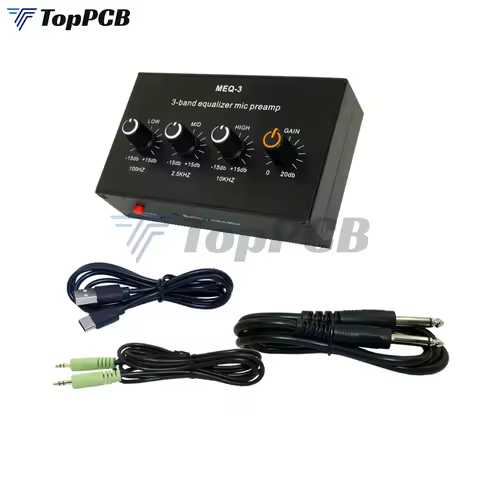 MEQ3 3-Band Equalizer Mic Preamp Treble Mid Bass Gain Adjustable Type-C 5V Rechargeable Speaker Micr