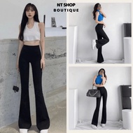 Korean women's high-waisted flared pants, super flattering body-hugging leggings, soft cotton fabric