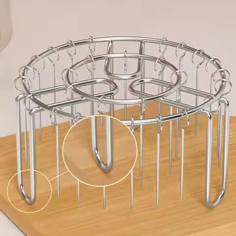 Air Fryer Racks Vertical Oven Skewer Holder Non-Stick Reusable Vertical Heat-Resistant Stainless Ske