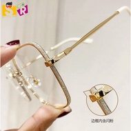 Myopia Glasses 0~-600 Diamond Glasses Ladies Glasses Optical Filter Glasses Square Glasses Frame Gol