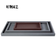 🦄Coasters Rectangular Flower Pot Pad Bottom Water Tray Large and Small Long Bonsai Base Imitation Cement Household Drain